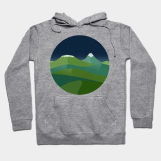 Mountainous night landscape Hoodie